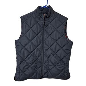 J. Crew Mens Jacket Size L Navy Blue Vest Walker Quilted Full Zip Pockets